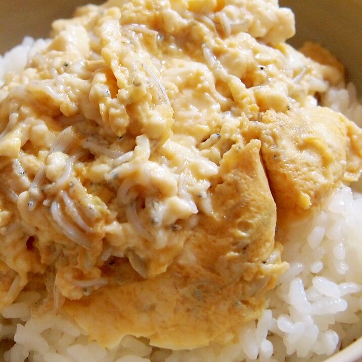 包丁いらず！しらすと豆腐のマヨ卵丼